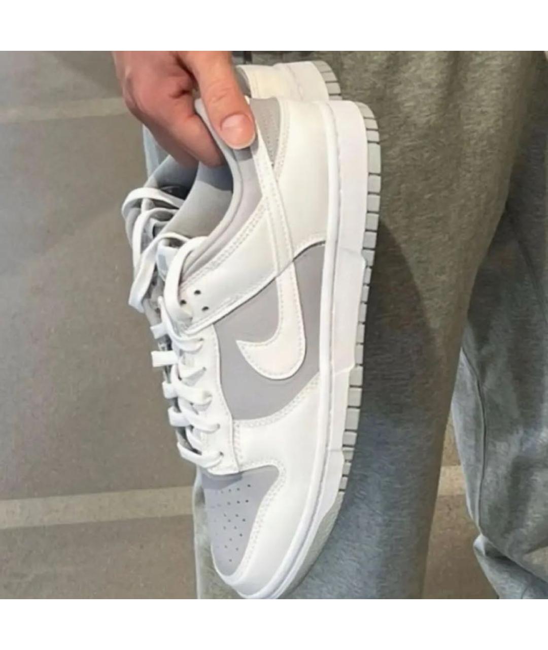 NIKE Серые кожаные низкие кроссовки / кеды, фото 6