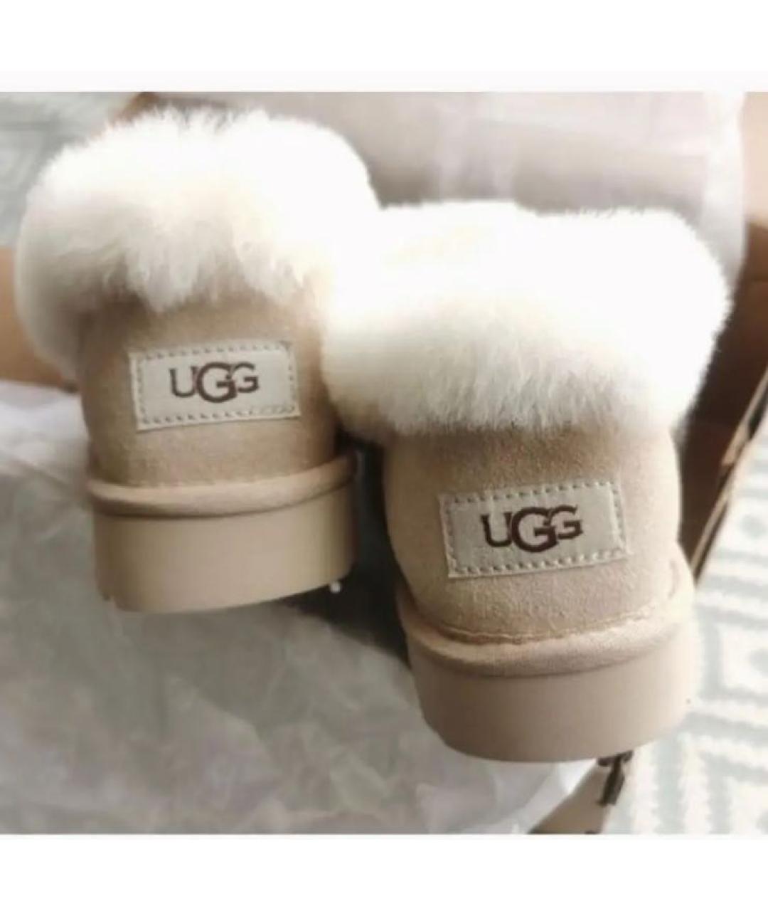 UGG Бежевые замшевые ботинки, фото 7