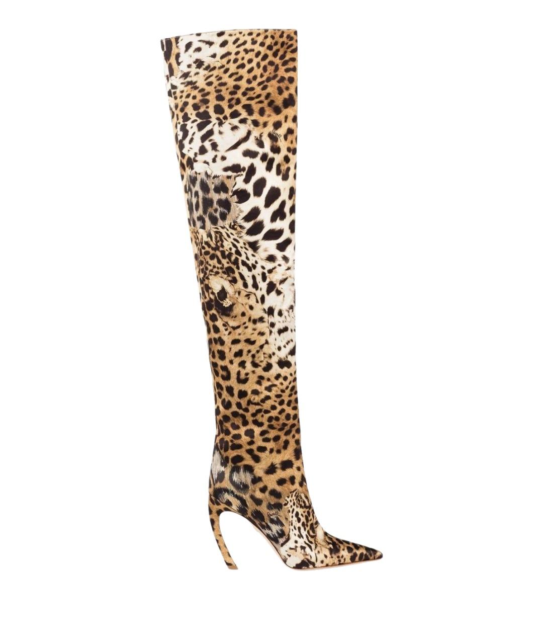ROBERTO CAVALLI Коричневые ботфорты, фото 1