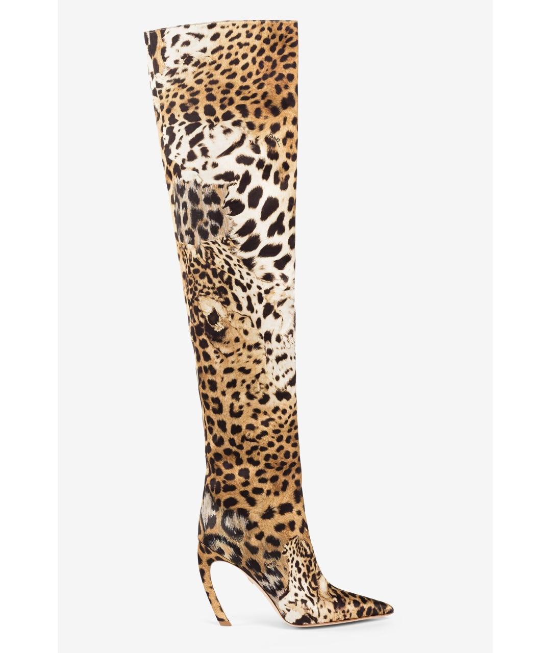 ROBERTO CAVALLI Коричневые ботфорты, фото 6
