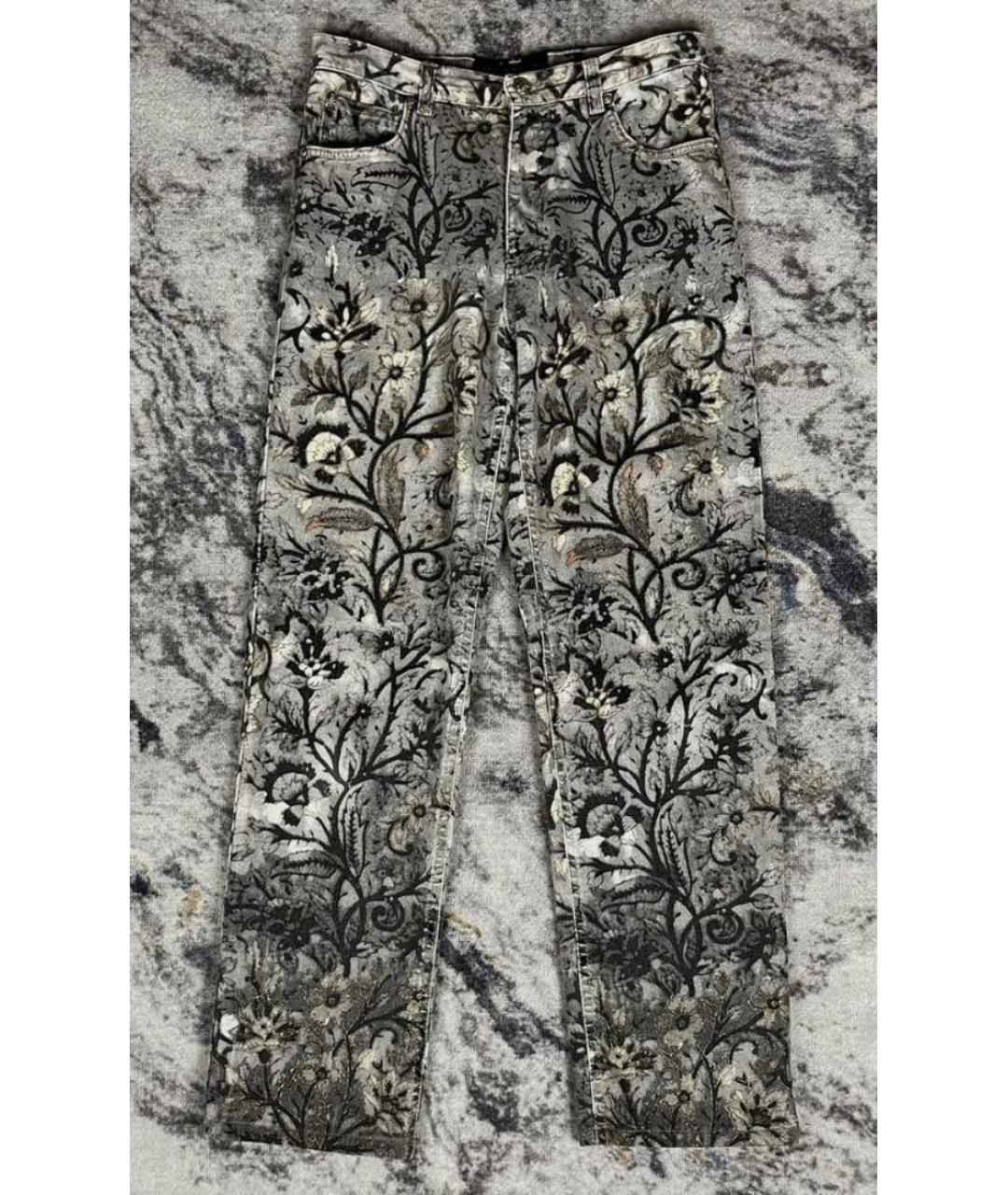 ROBERTO CAVALLI Мульти хлопко-эластановые прямые джинсы, фото 9