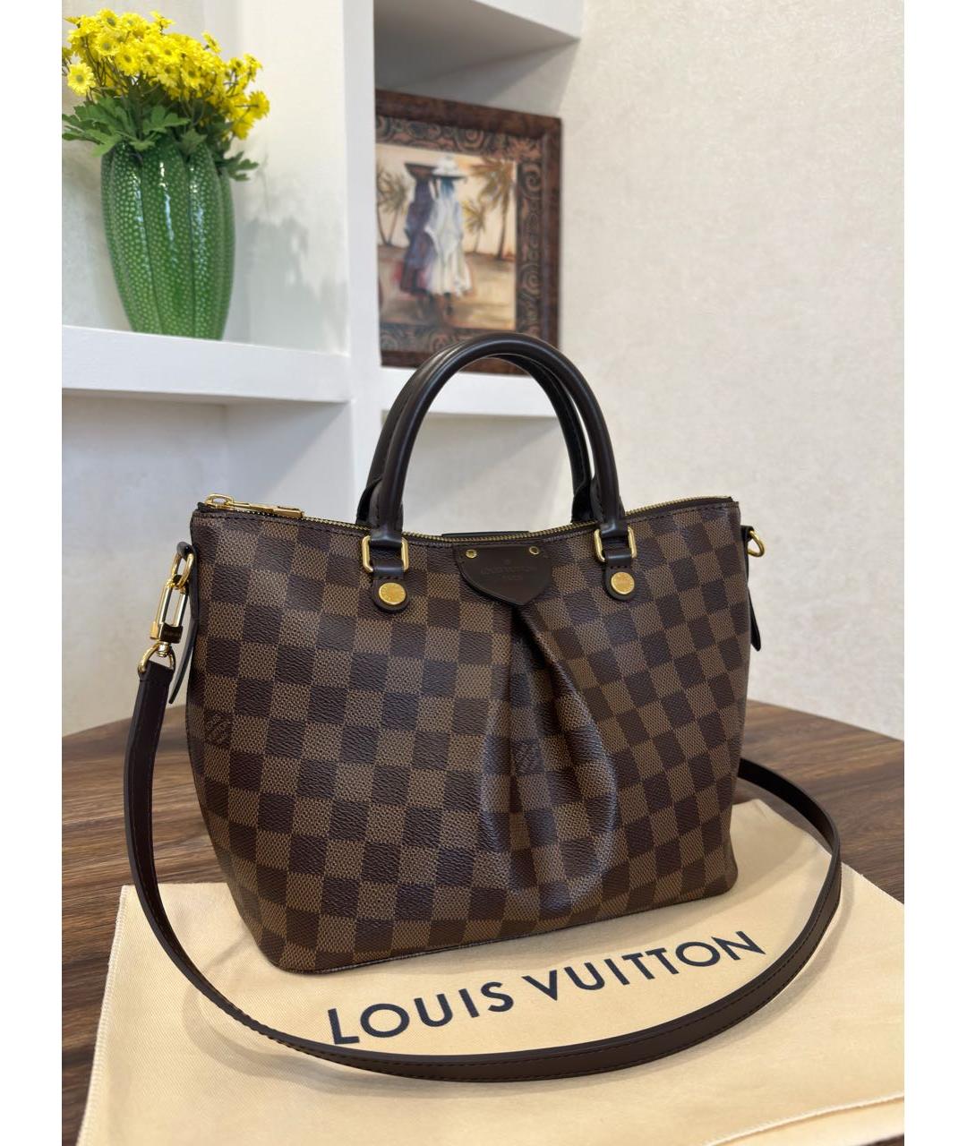 LOUIS VUITTON Коричневая сумка тоут из канвы, фото 3