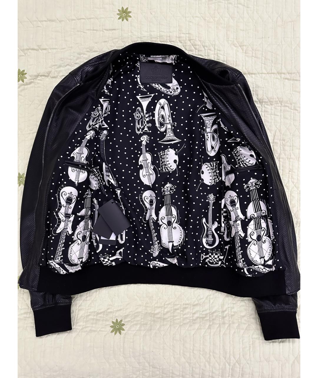 DOLCE&GABBANA Черная кожаная куртка, фото 7