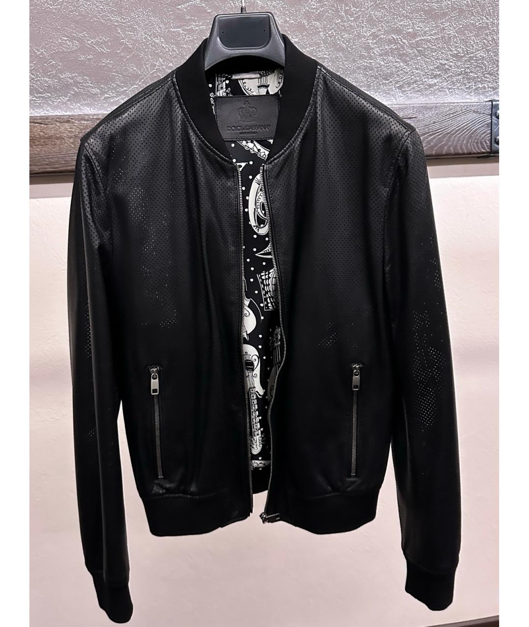 DOLCE&GABBANA Черная кожаная куртка, фото 4