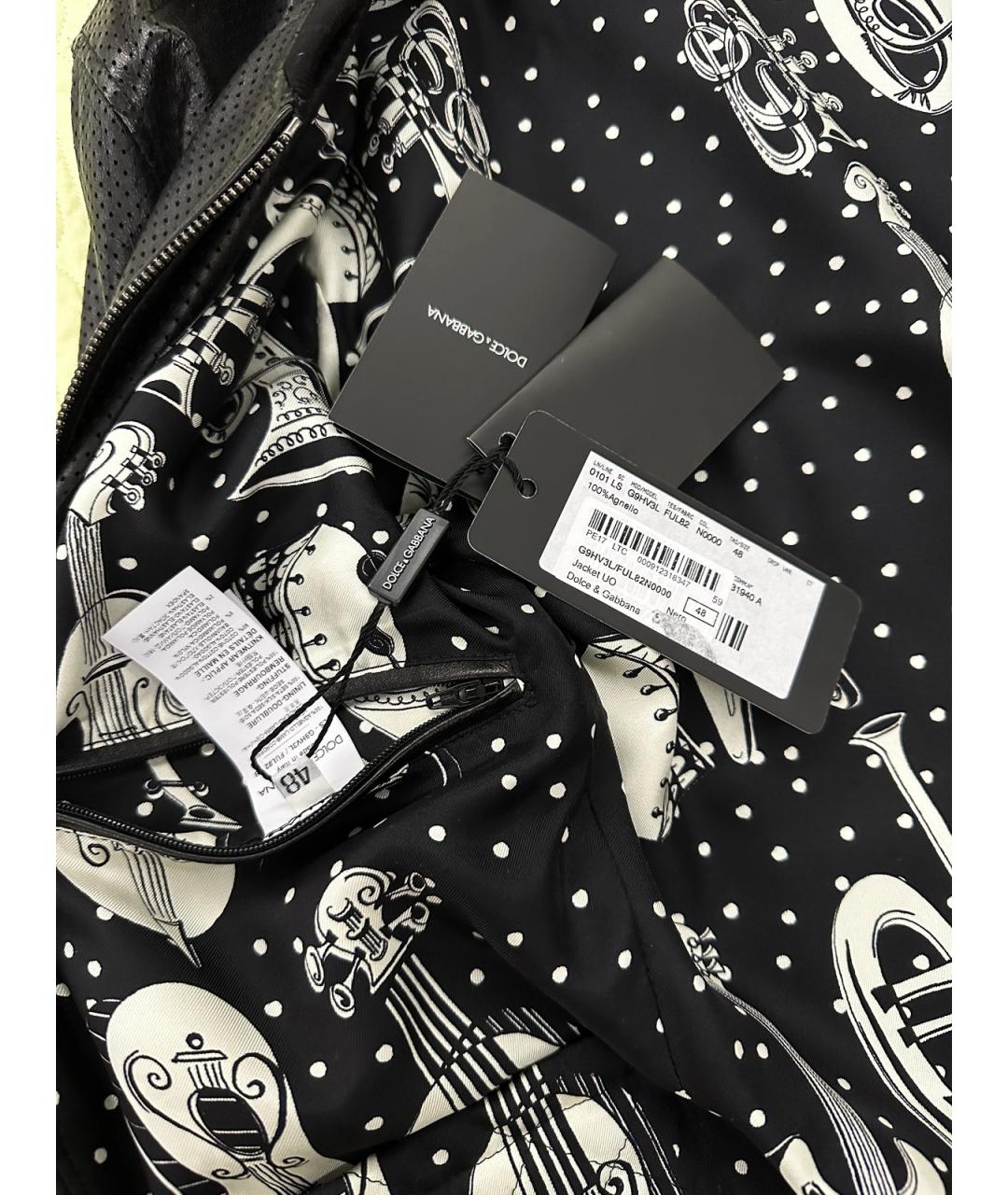 DOLCE&GABBANA Черная кожаная куртка, фото 6