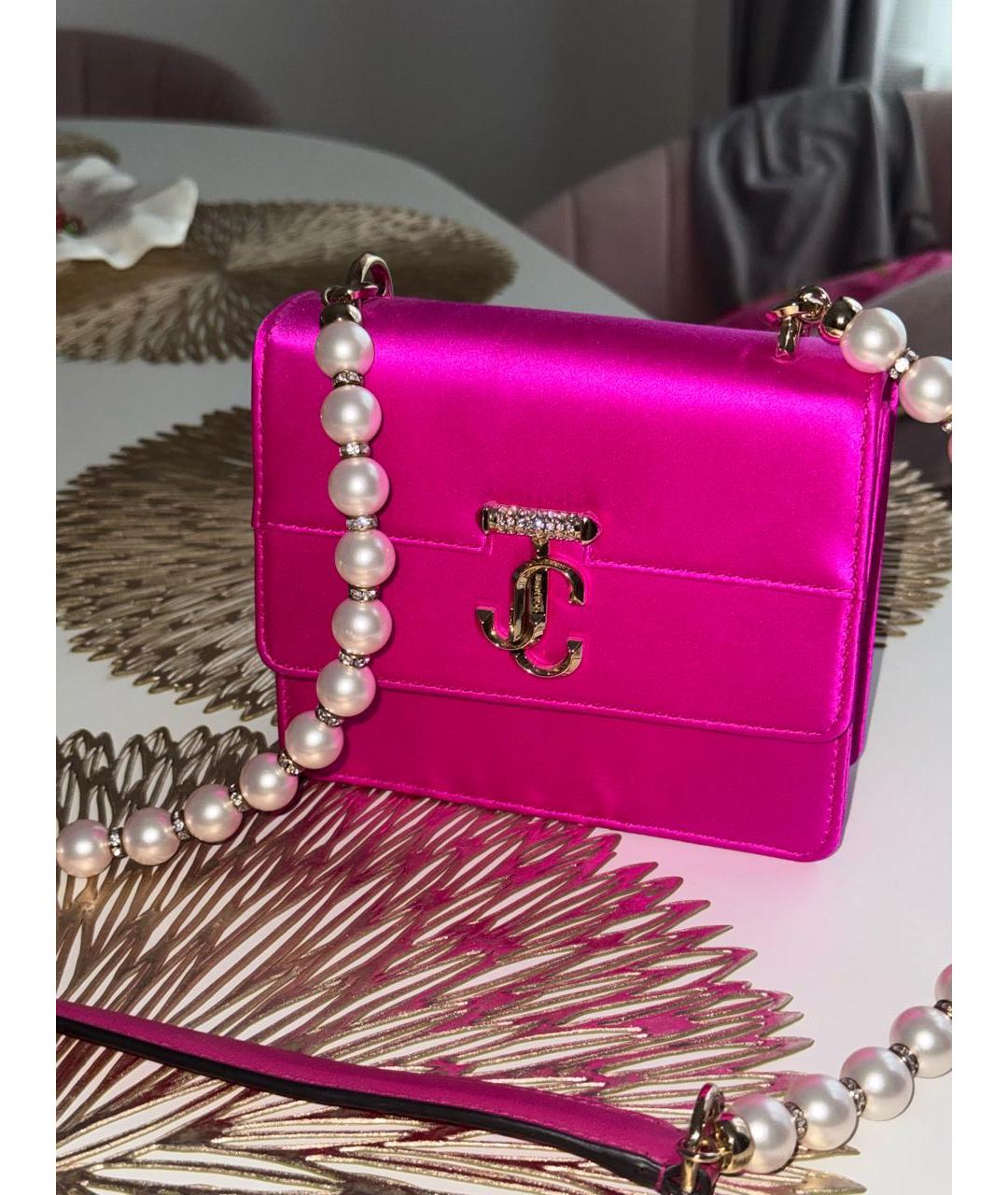 JIMMY CHOO Фуксия шелковая сумка через плечо, фото 2