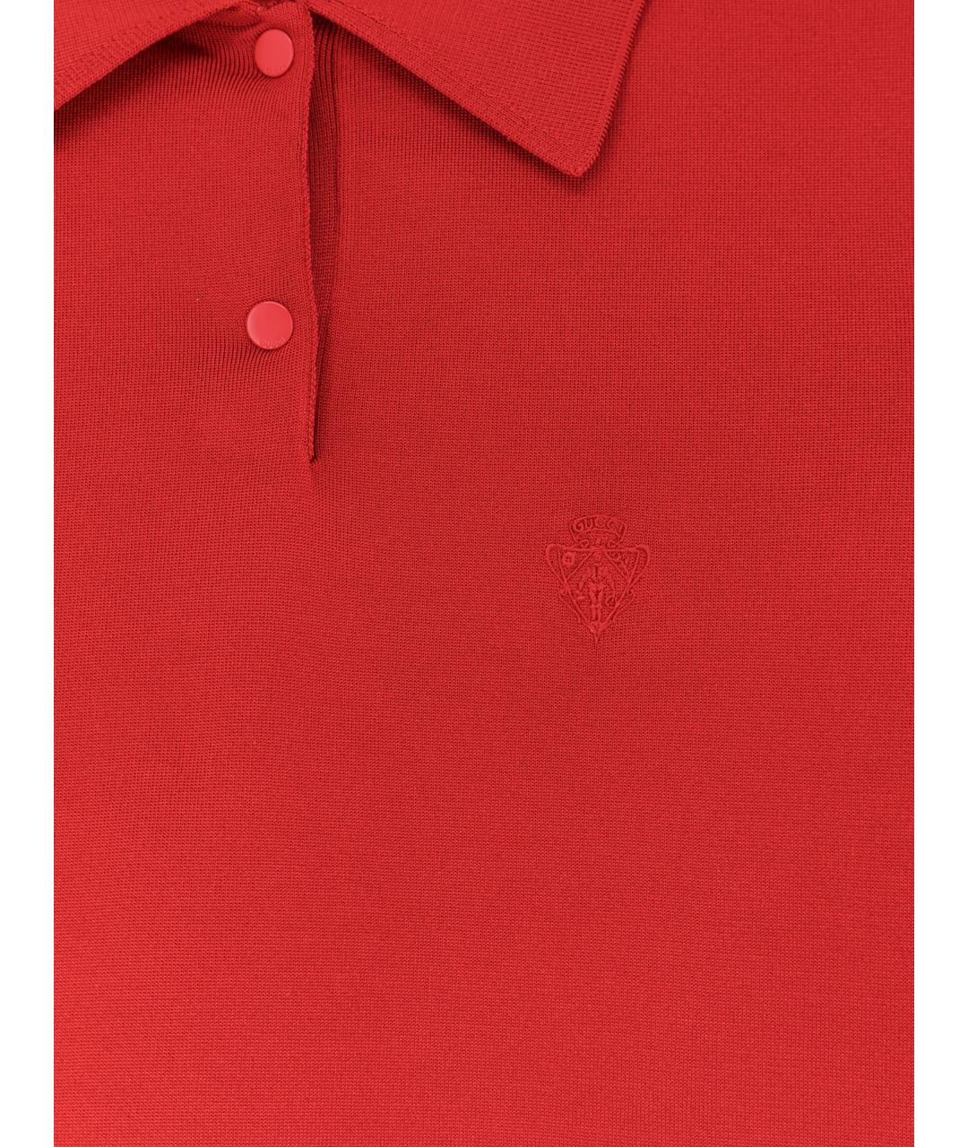 GUCCI Красная шелковая футболка, фото 3