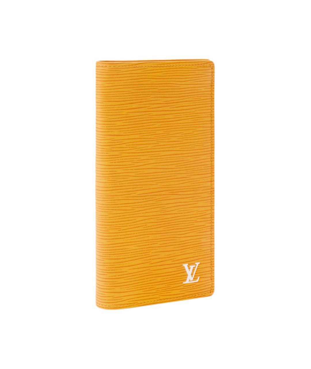 LOUIS VUITTON Желтый кожаный кошелек, фото 2