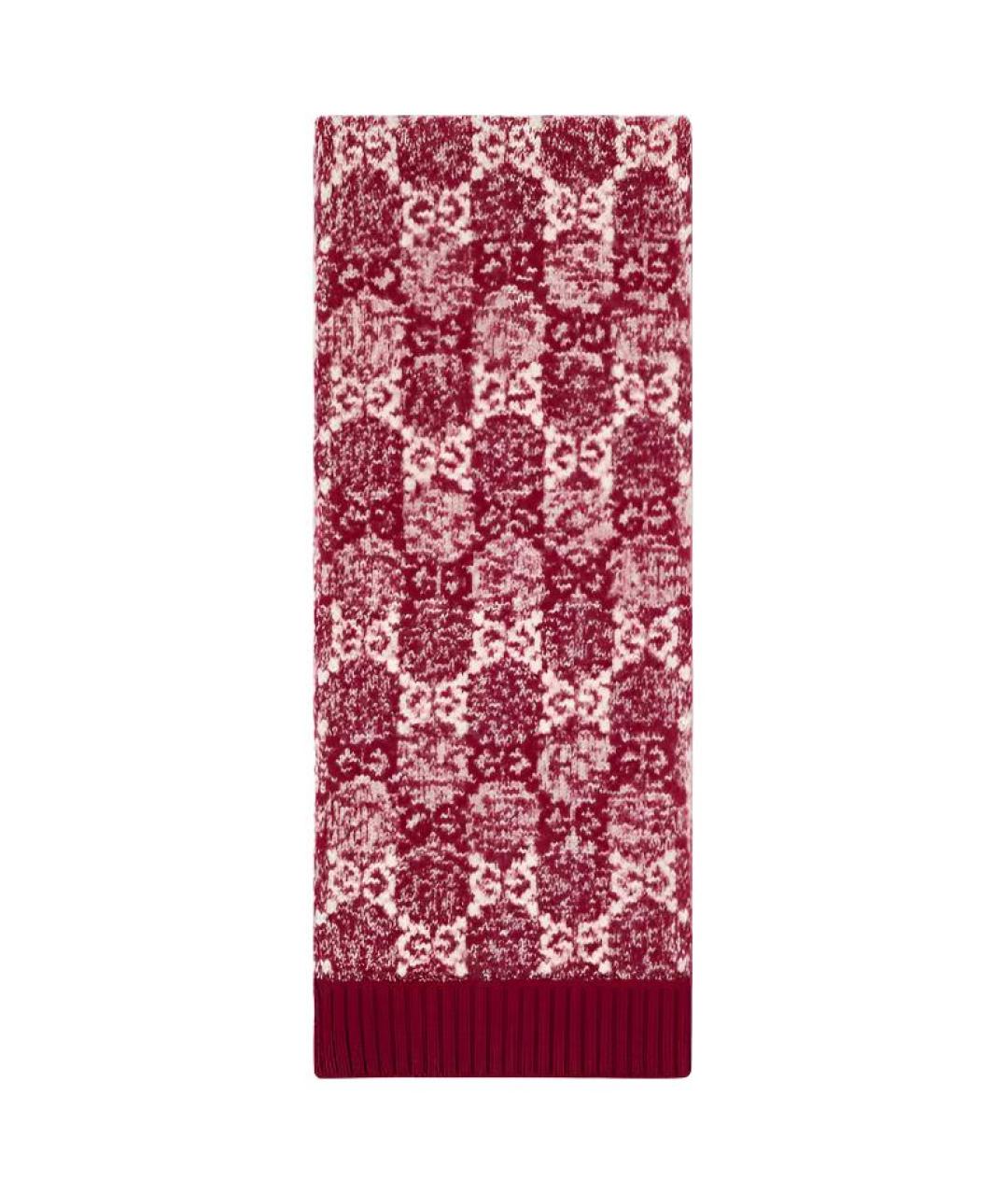GUCCI Красный шерстяной шарф, фото 1