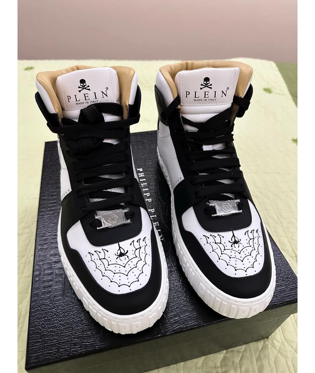 PHILIPP PLEIN Мульти кожаные высокие кроссовки / кеды, фото 3