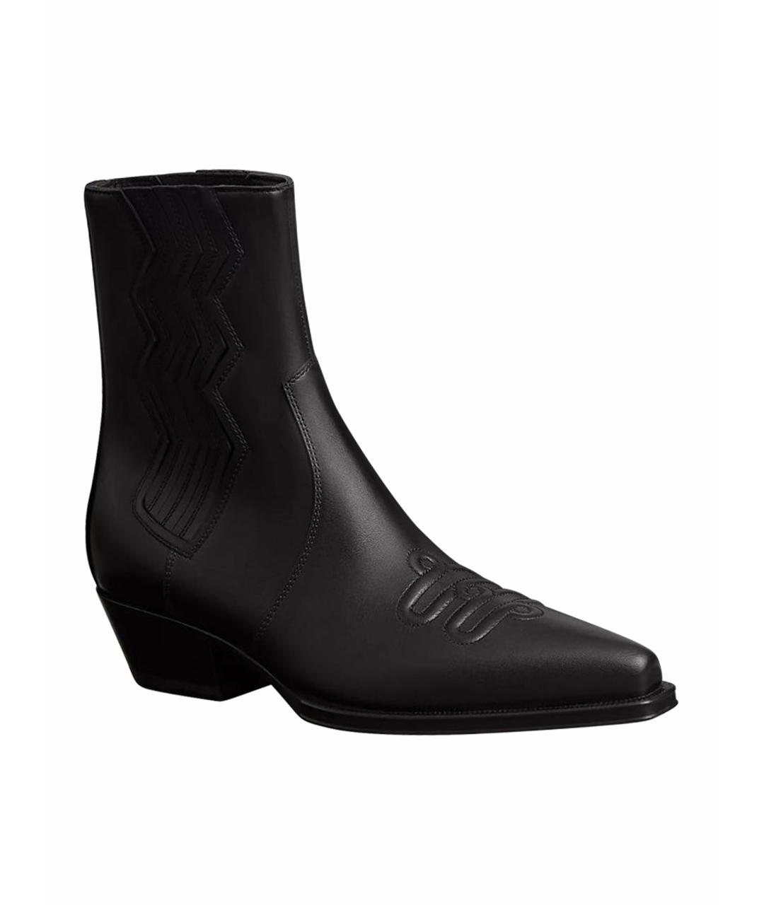 HERMES Черные кожаные полусапоги, фото 7