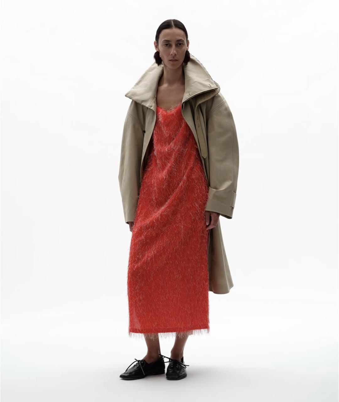 BOTTEGA VENETA Красное вискозное платье, фото 2