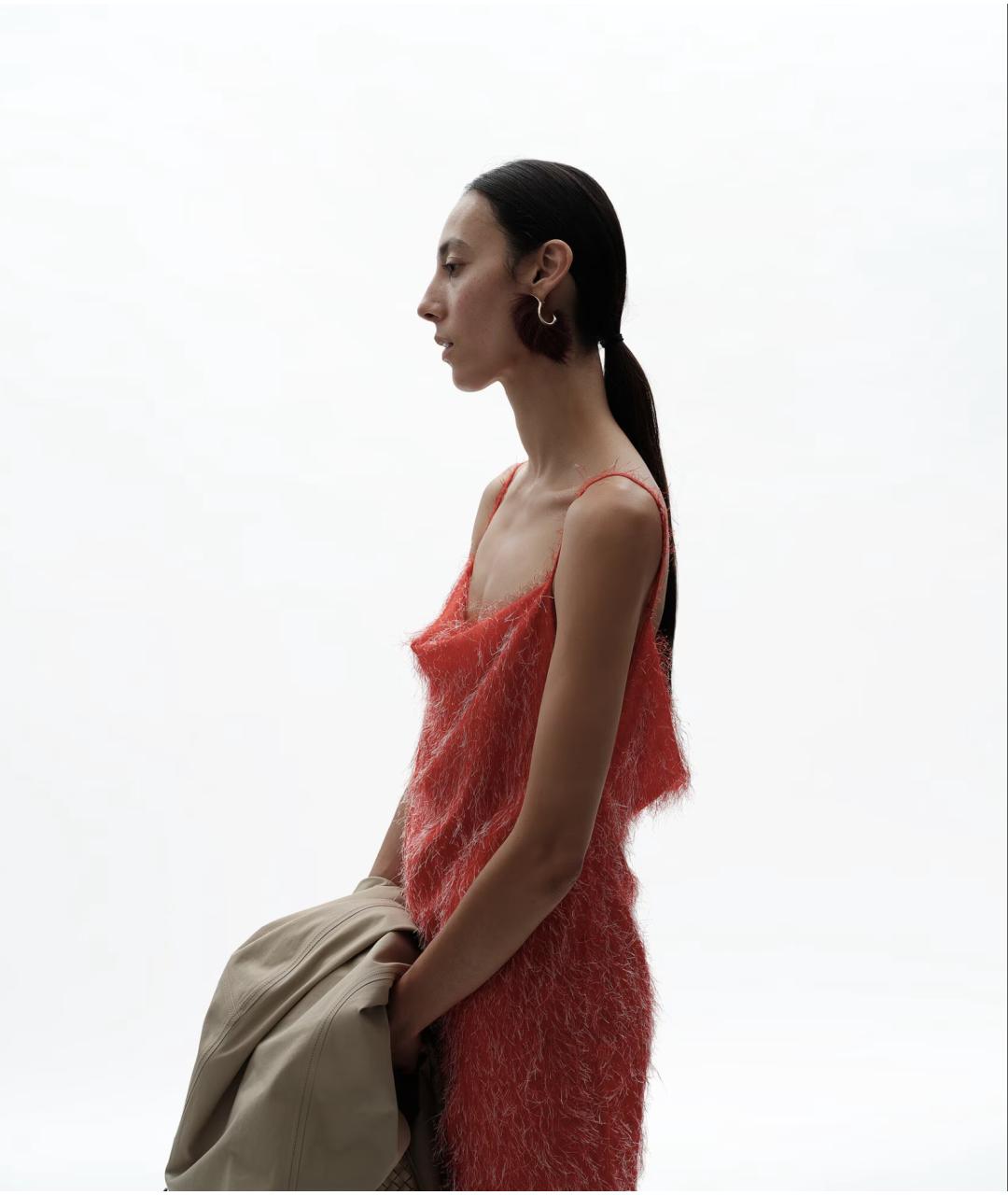 BOTTEGA VENETA Красное вискозное платье, фото 3