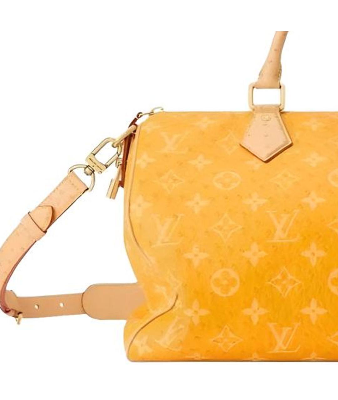 LOUIS VUITTON Желтая дорожная/спортивная сумка из канвы, фото 4