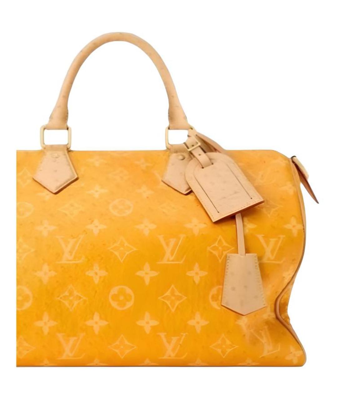 LOUIS VUITTON Желтая дорожная/спортивная сумка из канвы, фото 2