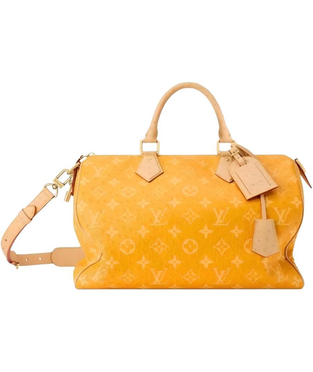 LOUIS VUITTON Желтая дорожная/спортивная сумка из канвы, фото 6