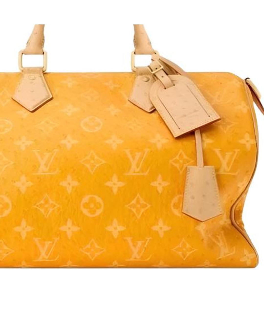 LOUIS VUITTON Желтая дорожная/спортивная сумка из канвы, фото 5