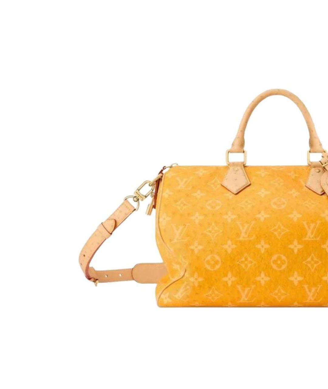 LOUIS VUITTON Желтая дорожная/спортивная сумка из канвы, фото 3
