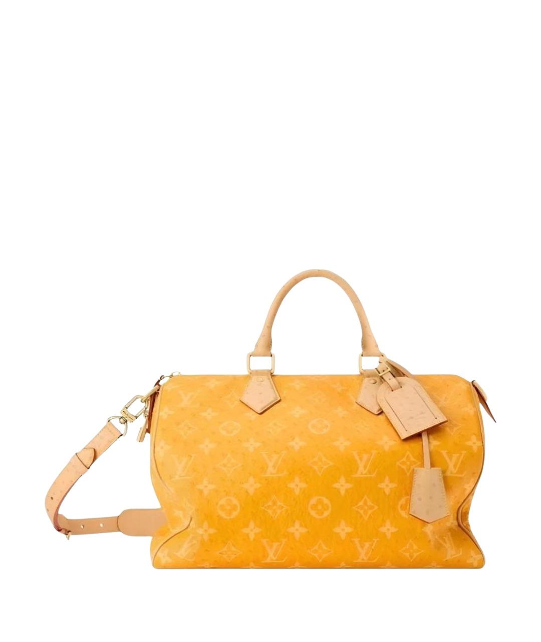 LOUIS VUITTON Желтая дорожная/спортивная сумка из канвы, фото 1