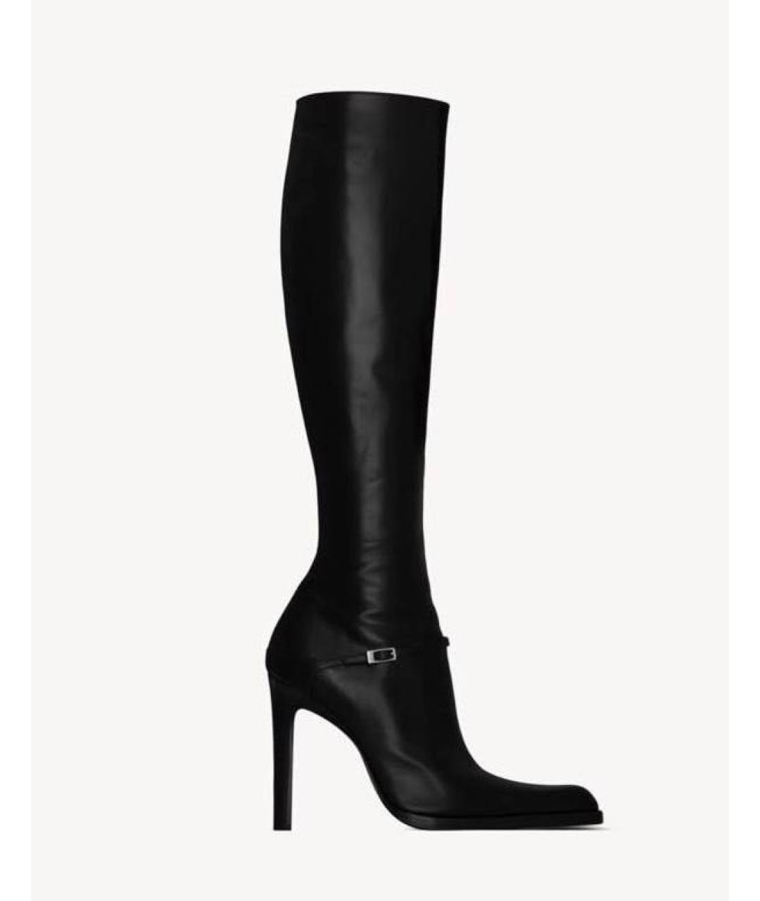 SAINT LAURENT Черные кожаные сапоги, фото 6
