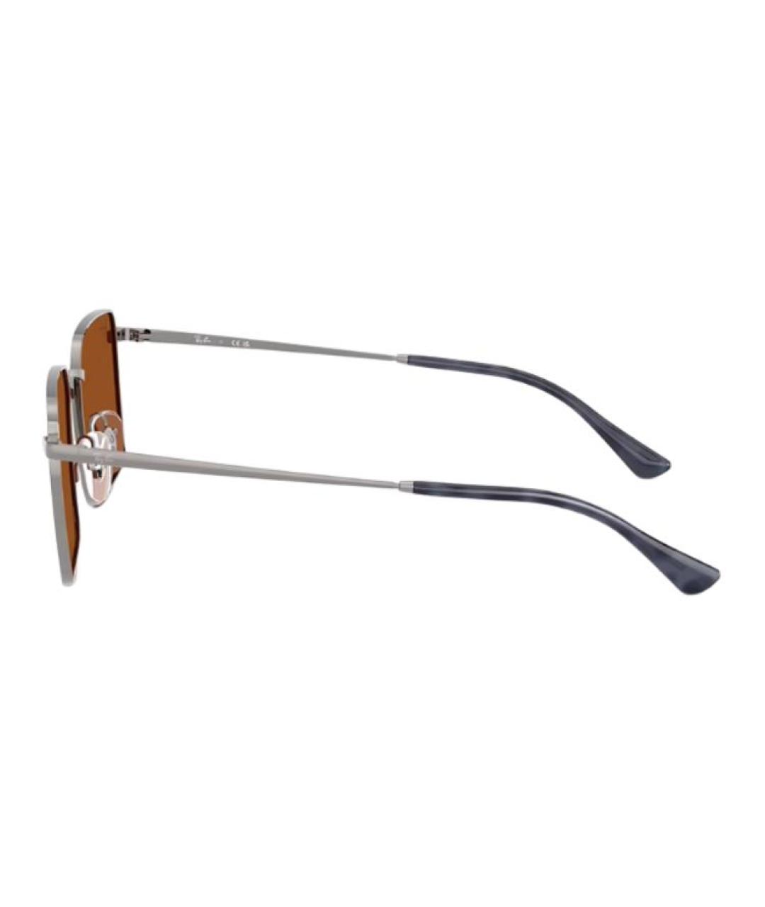RAY BAN Серебряные металлические солнцезащитные очки, фото 4