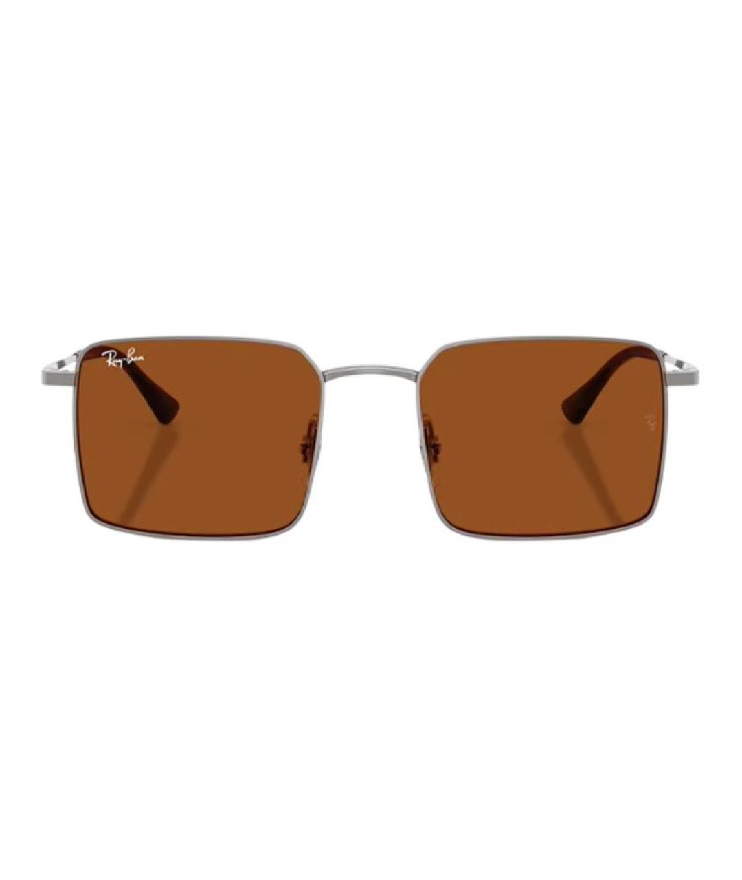 RAY BAN Серебряные металлические солнцезащитные очки, фото 2