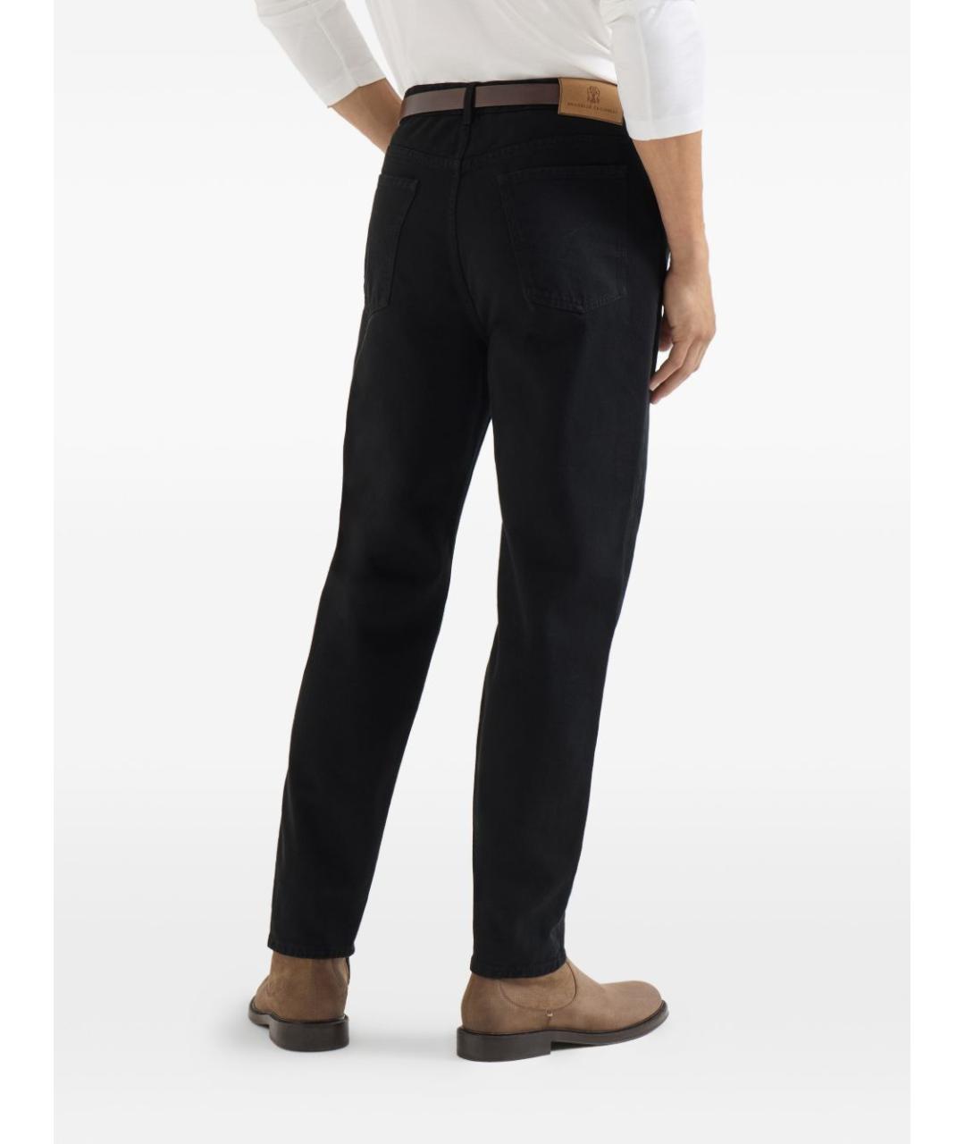 BRUNELLO CUCINELLI Черные хлопковые повседневные брюки, фото 4