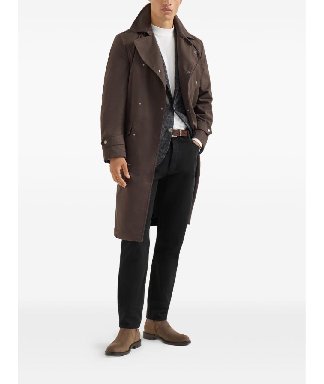 BRUNELLO CUCINELLI Черные хлопковые повседневные брюки, фото 6