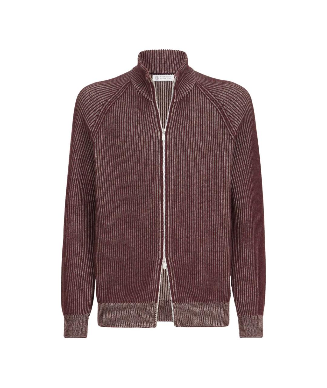BRUNELLO CUCINELLI Бордовый кашемировый кардиган, фото 7