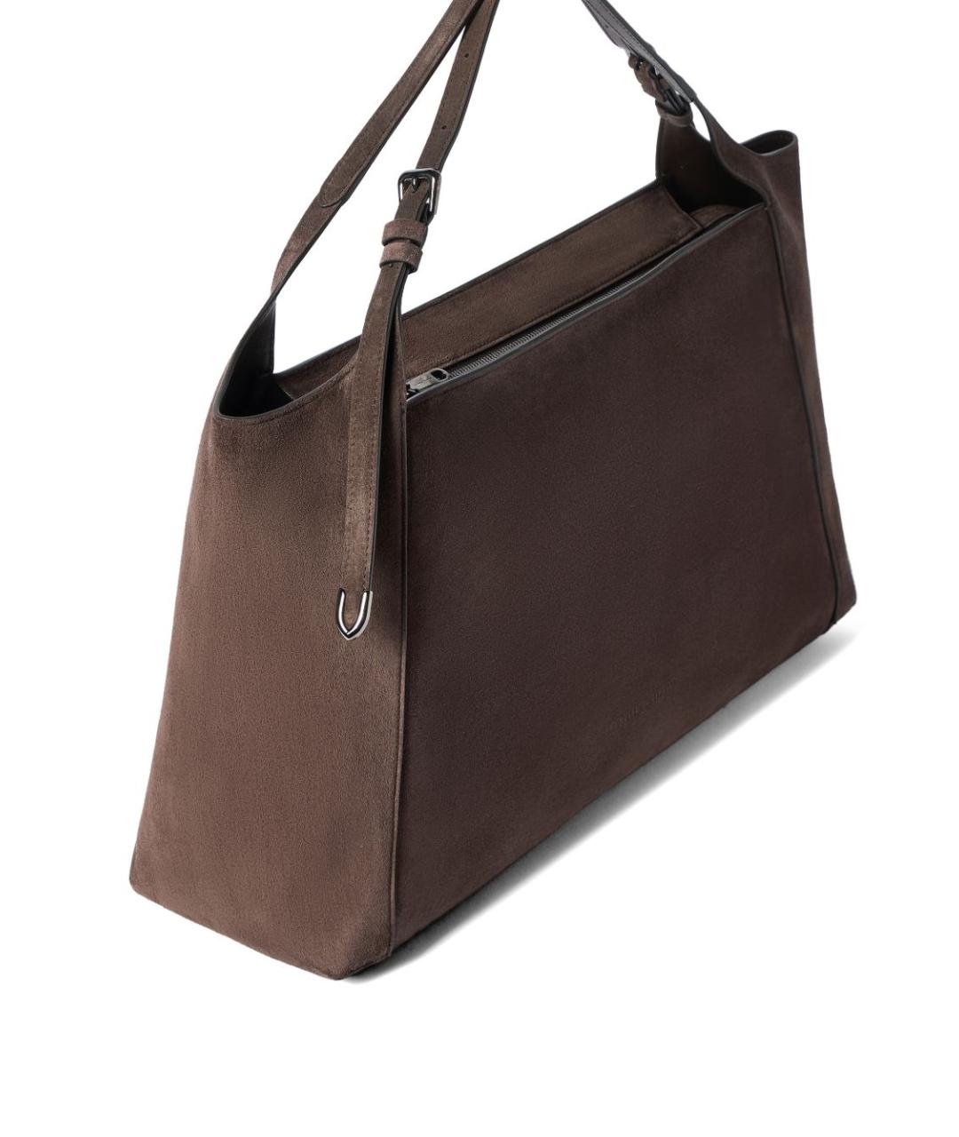 BRUNELLO CUCINELLI Коричневая кожаная сумка тоут, фото 4
