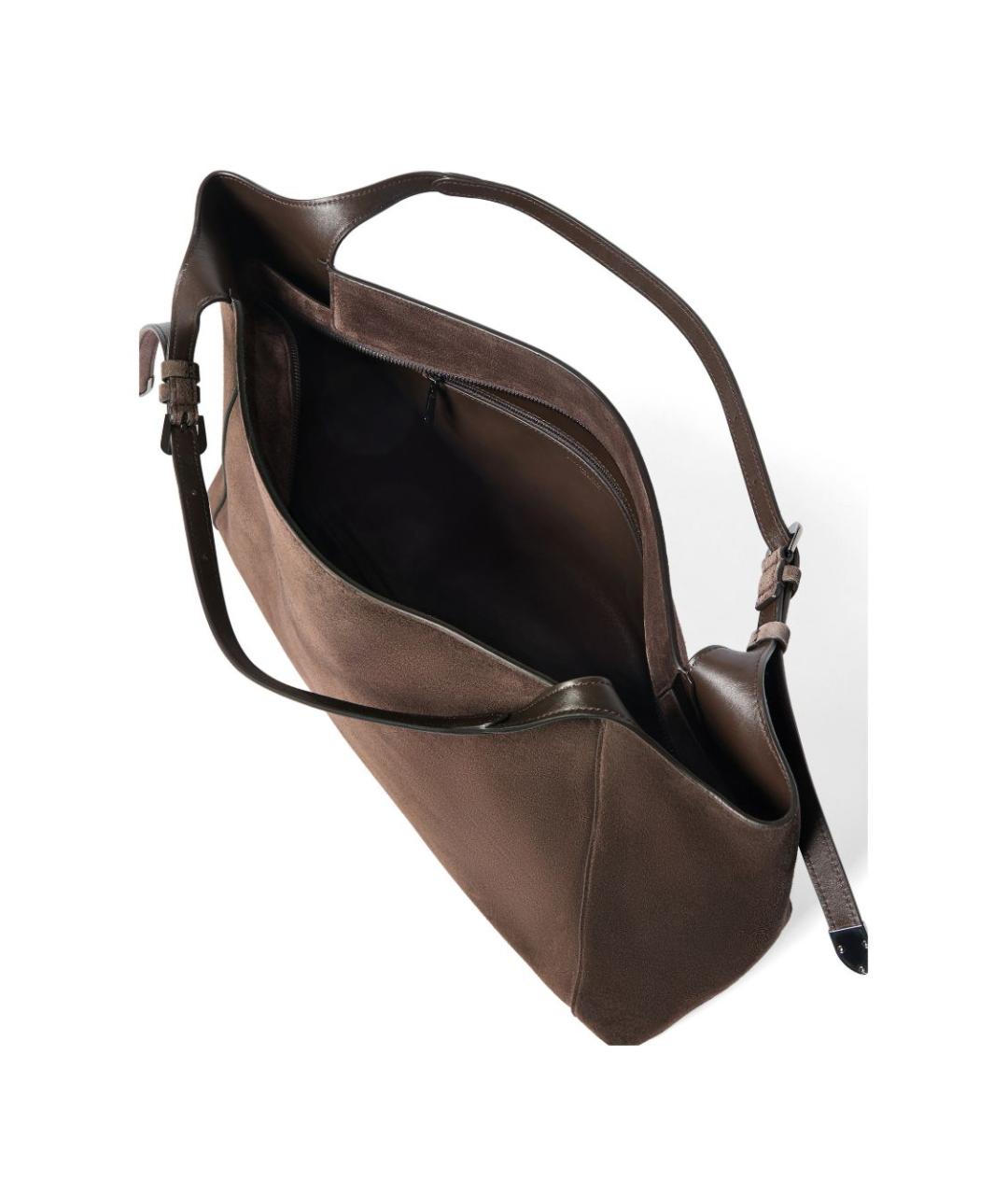 BRUNELLO CUCINELLI Коричневая кожаная сумка тоут, фото 3