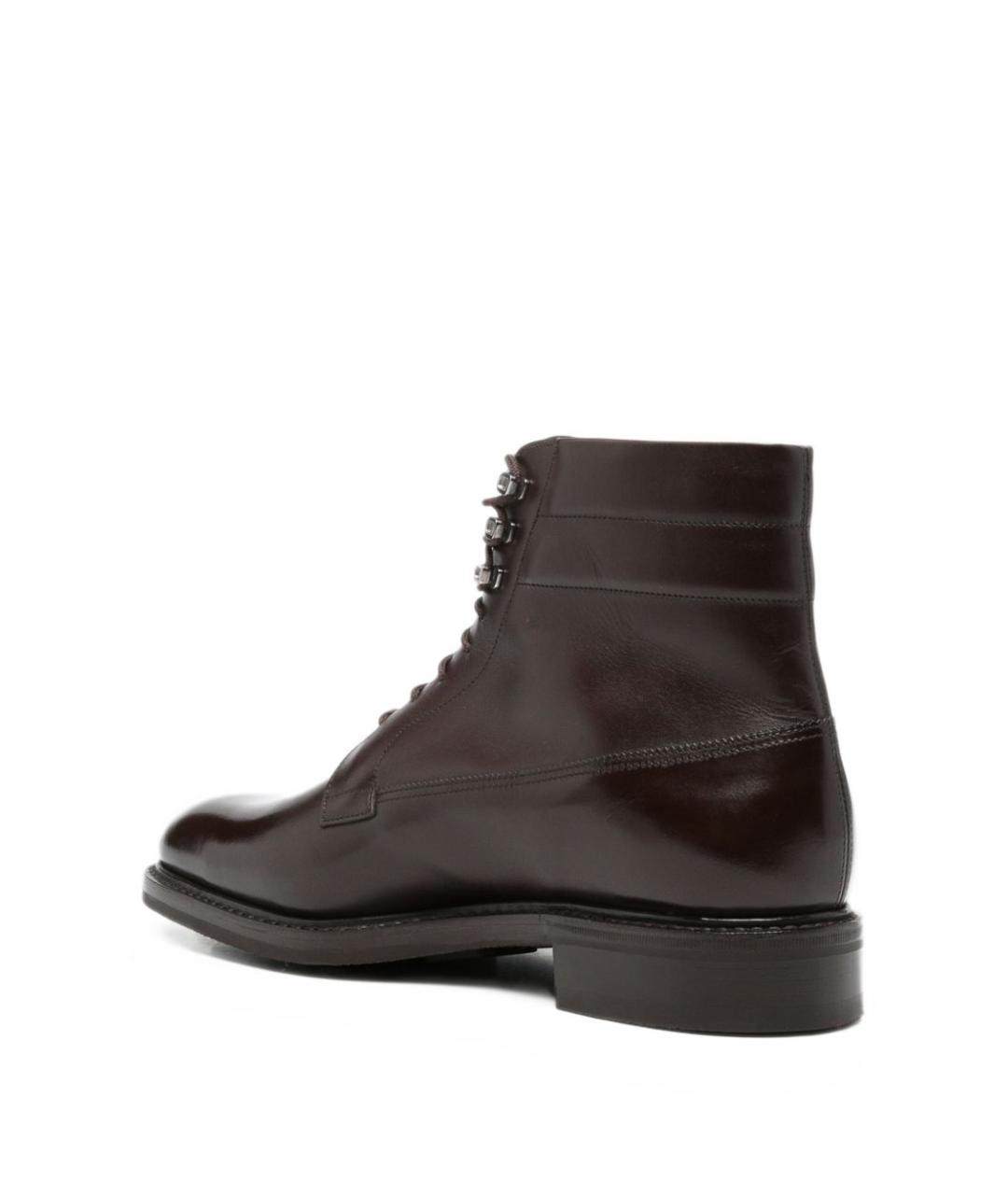 JOHN LOBB Коричневые кожаные высокие ботинки, фото 4