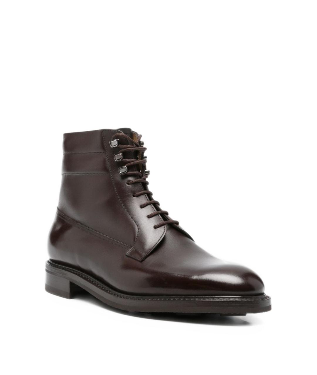 JOHN LOBB Коричневые кожаные высокие ботинки, фото 3