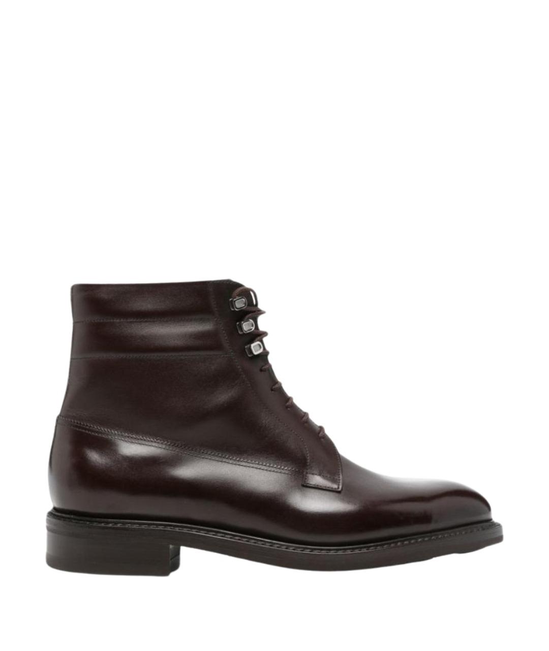 JOHN LOBB Коричневые кожаные высокие ботинки, фото 1