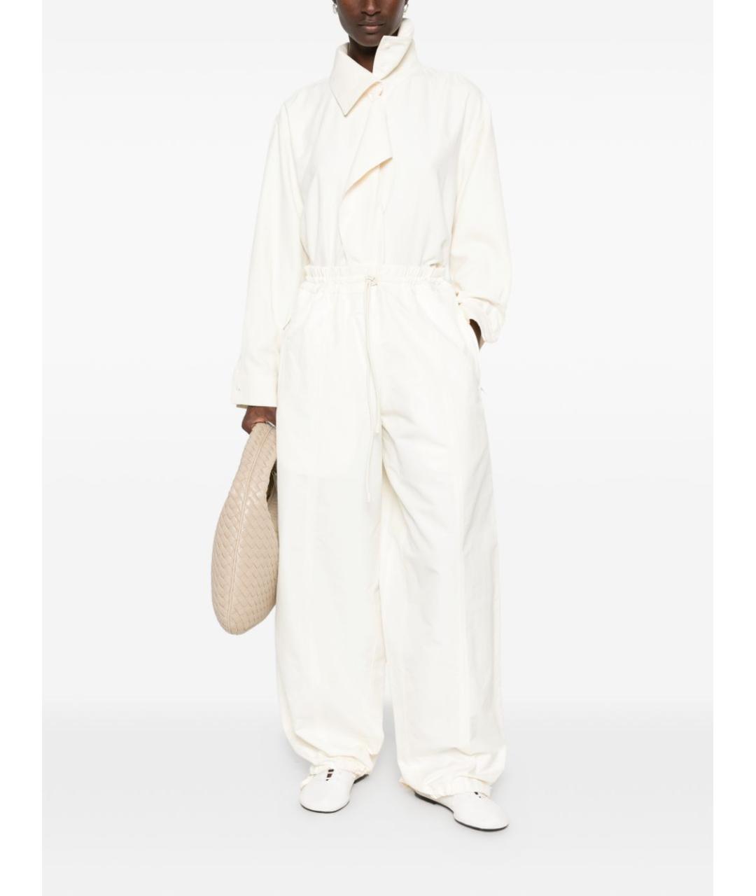 BOTTEGA VENETA Бежевые хлопковые брюки широкие, фото 4