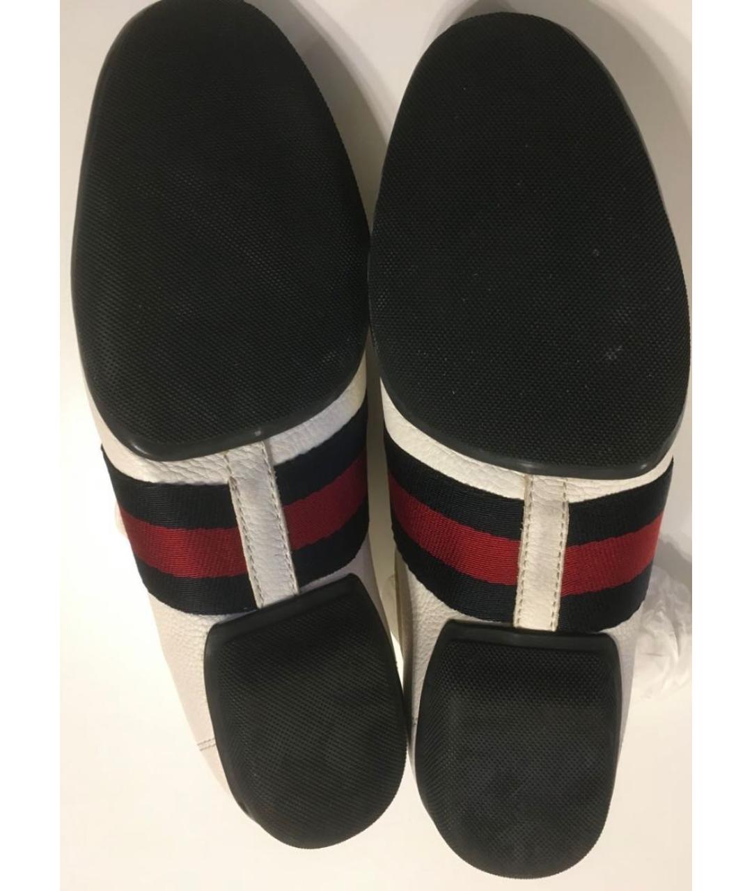 GUCCI Белые кожаные мокасины, фото 3