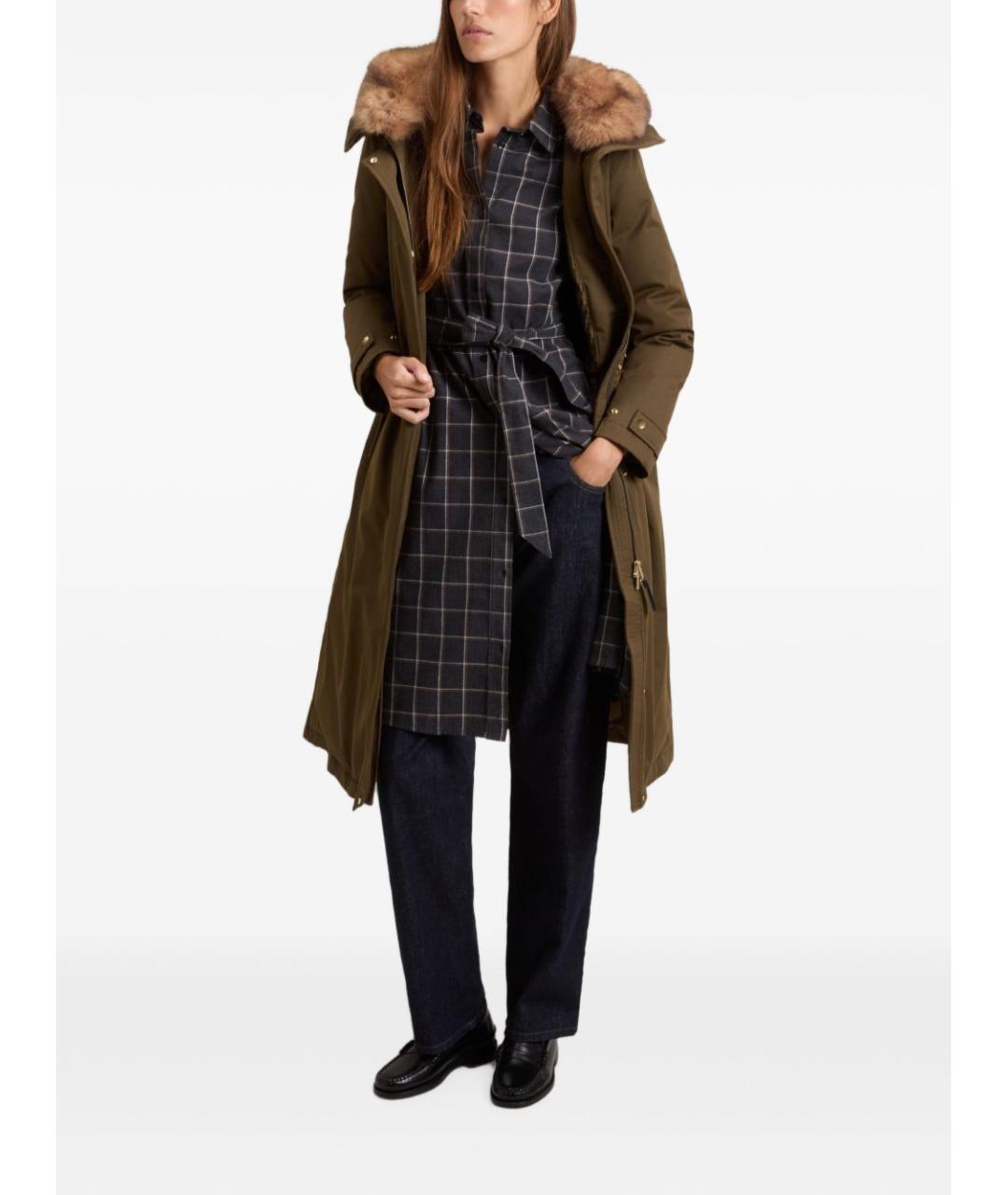WOOLRICH Хаки полиэстеровое пальто, фото 3