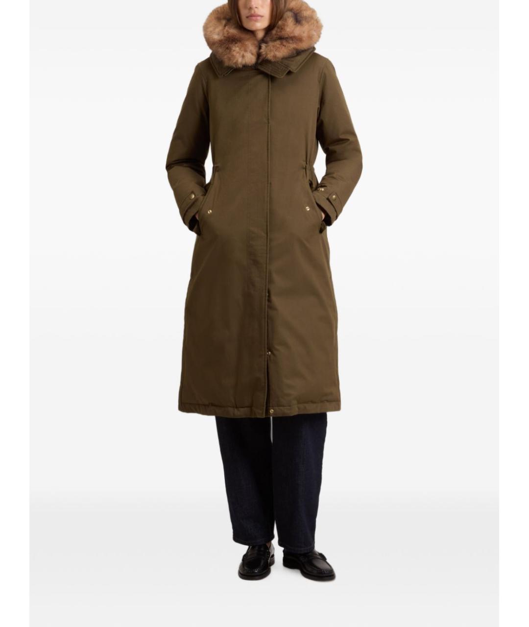 WOOLRICH Хаки полиэстеровое пальто, фото 2