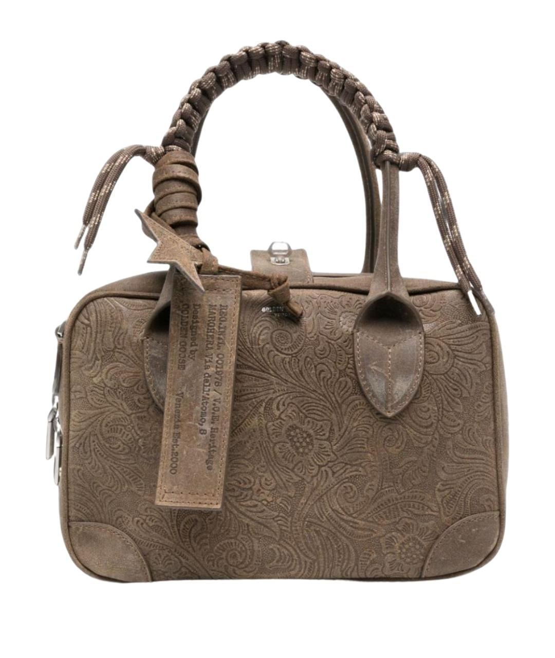 GOLDEN GOOSE Хаки кожаная сумка тоут, фото 1