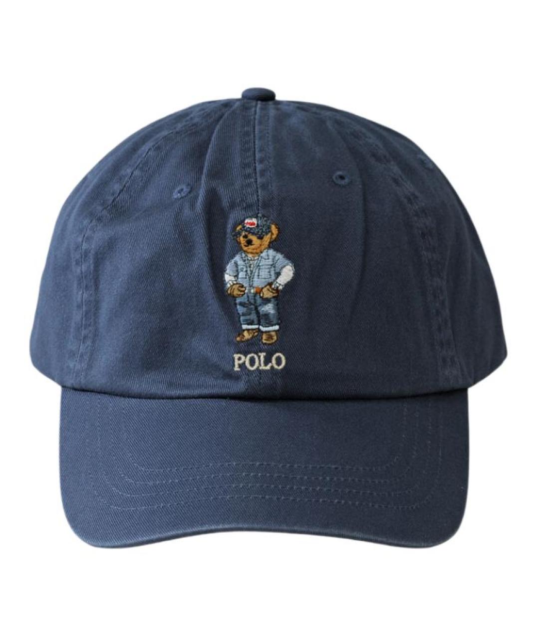 POLO RALPH LAUREN Темно-синяя хлопковая кепка/бейсболка, фото 2