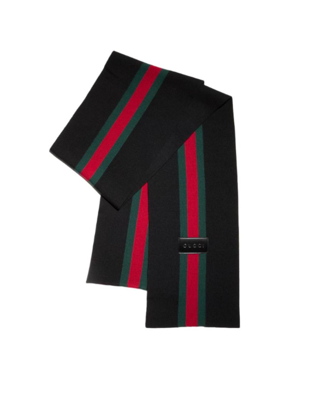 GUCCI Черный шарф, фото 1