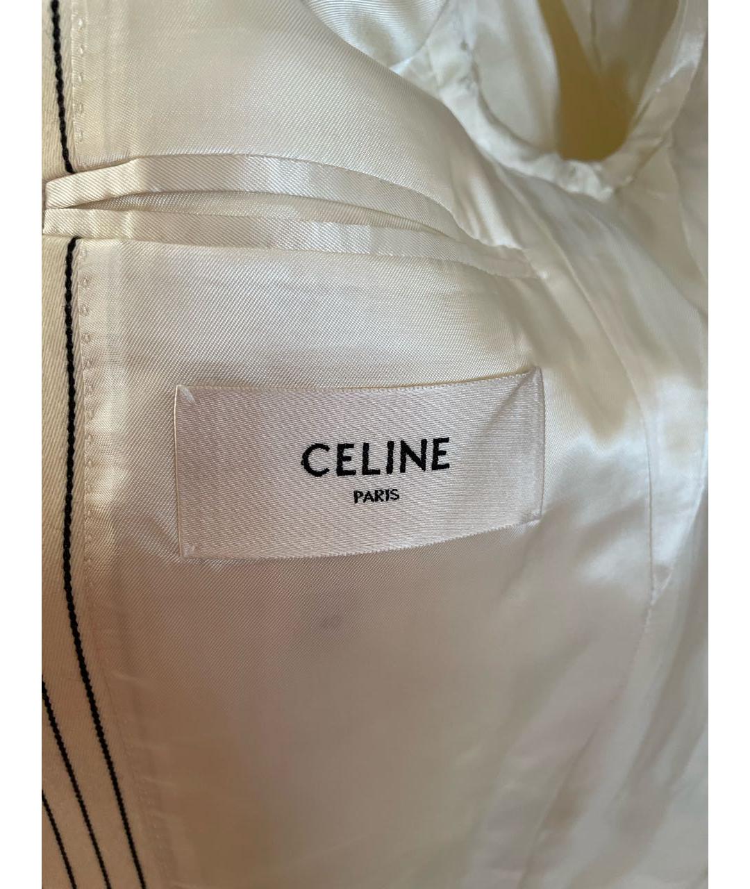 CELINE PRE-OWNED Белый шерстяной жакет/пиджак, фото 3