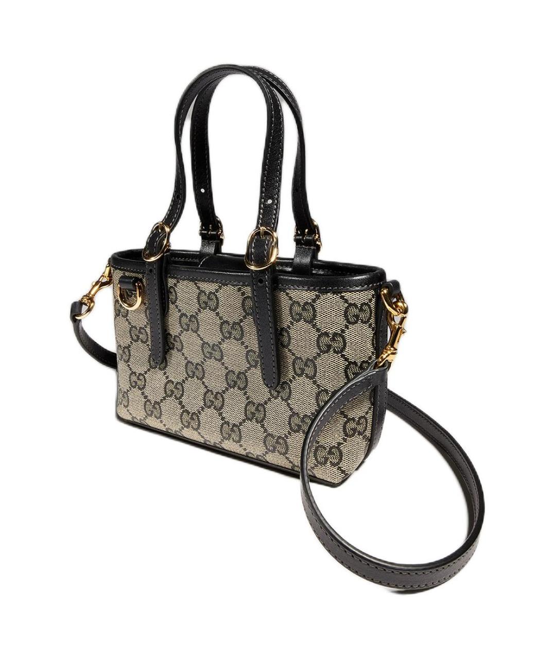 GUCCI Бежевая сумка через плечо из канвы, фото 3