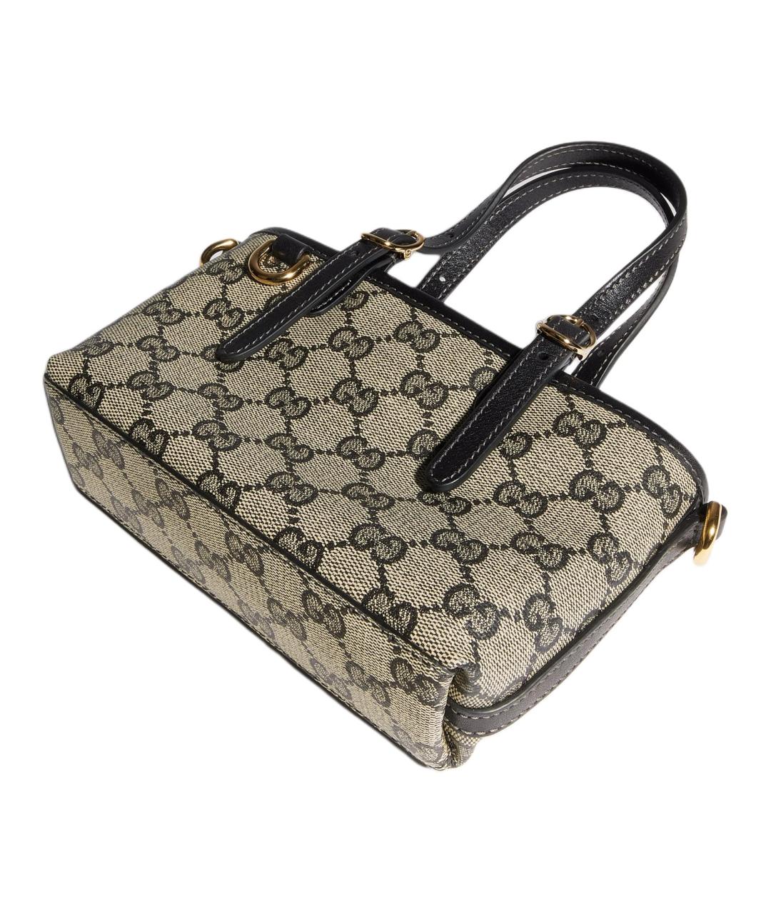 GUCCI Бежевая сумка через плечо из канвы, фото 4