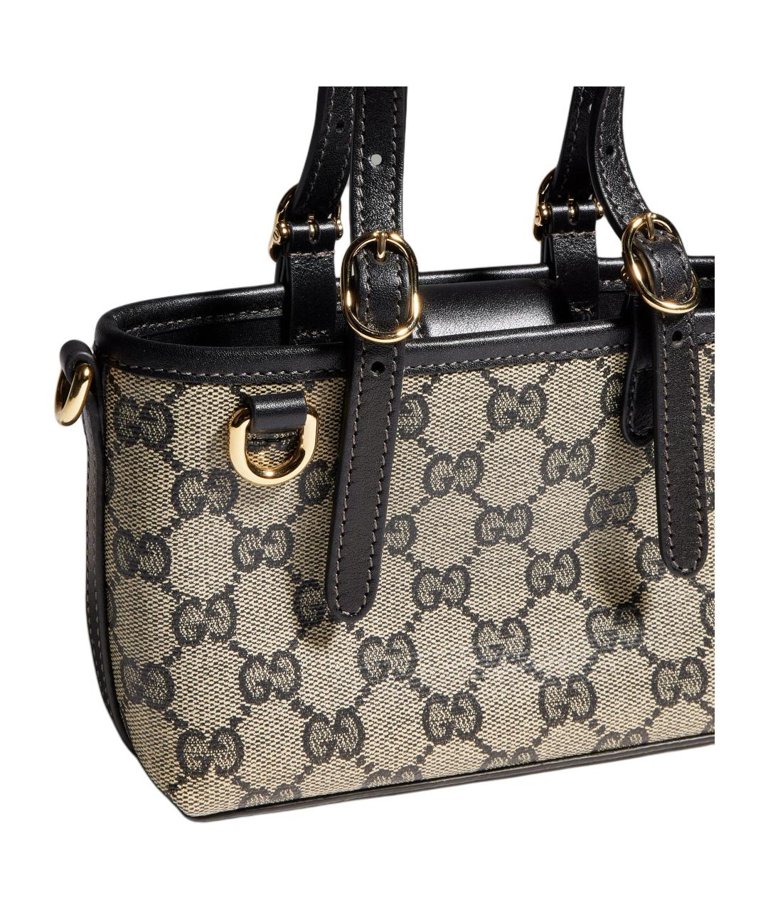 GUCCI Бежевая сумка через плечо из канвы, фото 5
