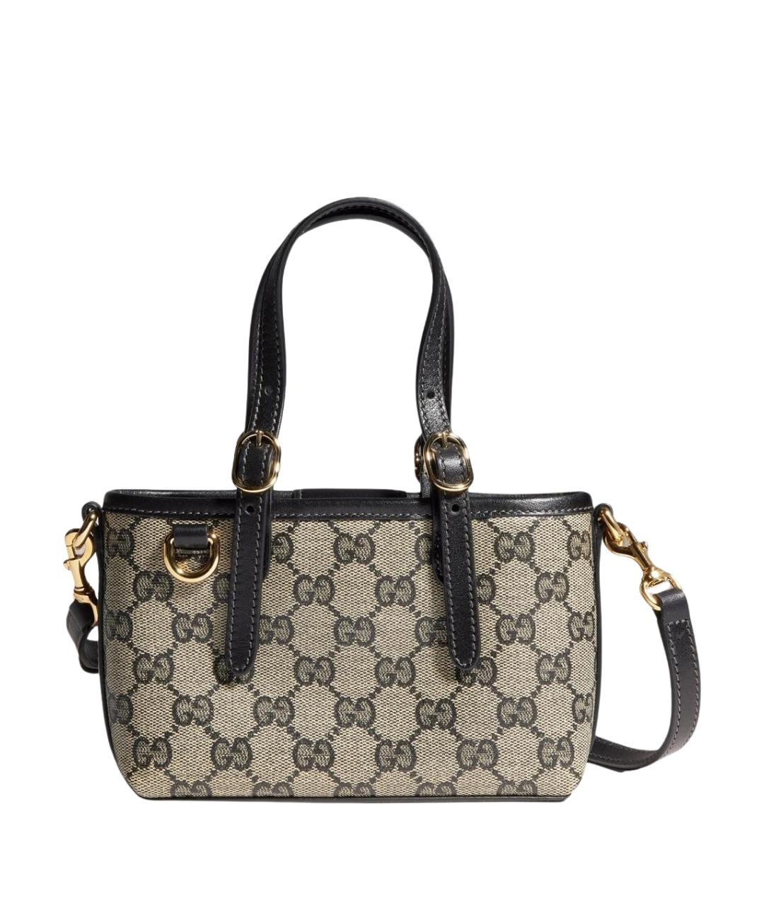 GUCCI Бежевая сумка через плечо из канвы, фото 1