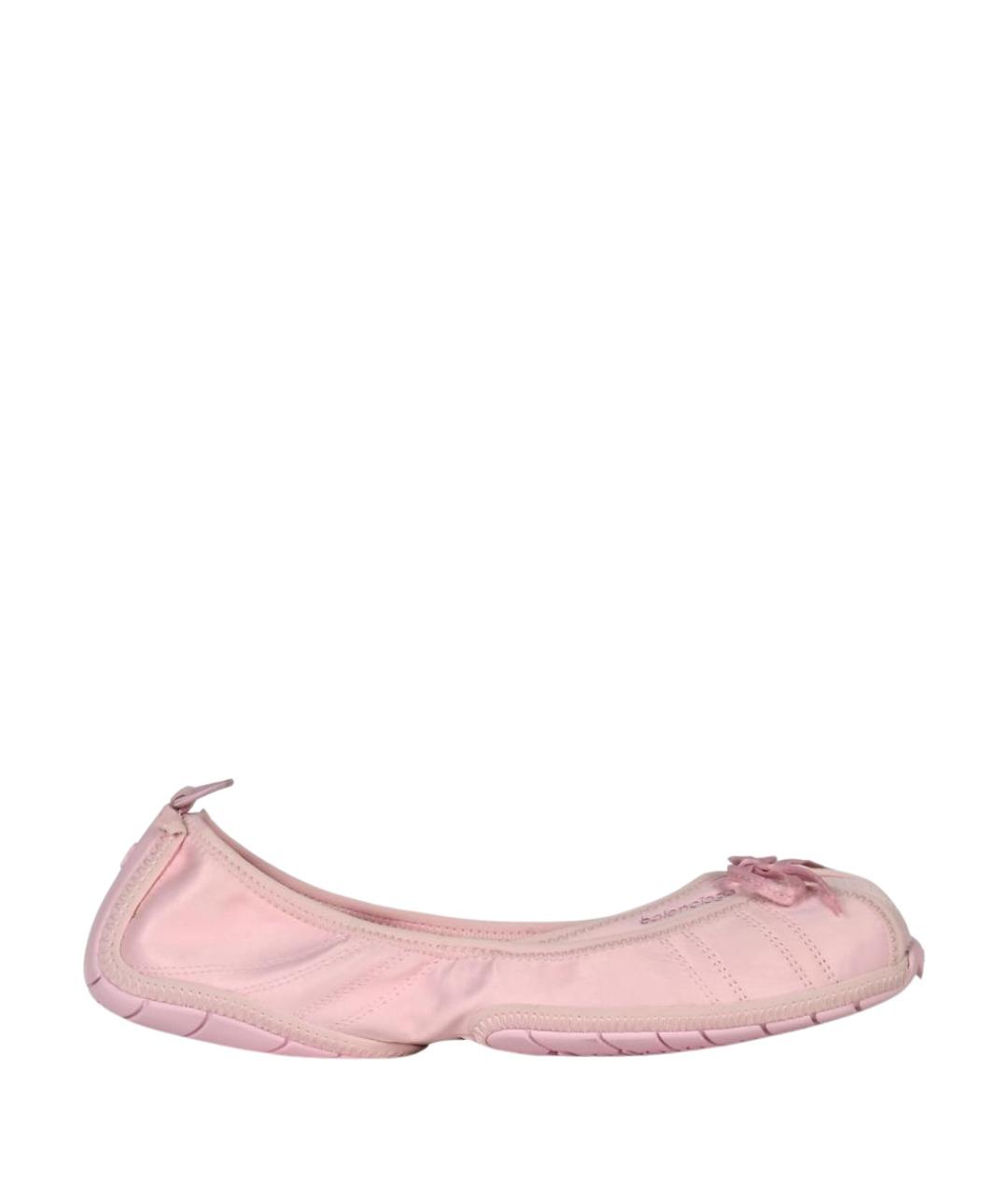 BALENCIAGA Розовые текстильные балетки, фото 1