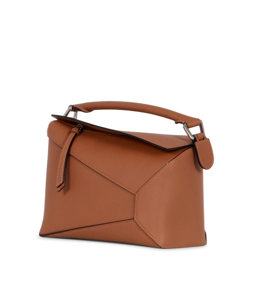 LOEWE Коричневая кожаная сумка через плечо, фото 2