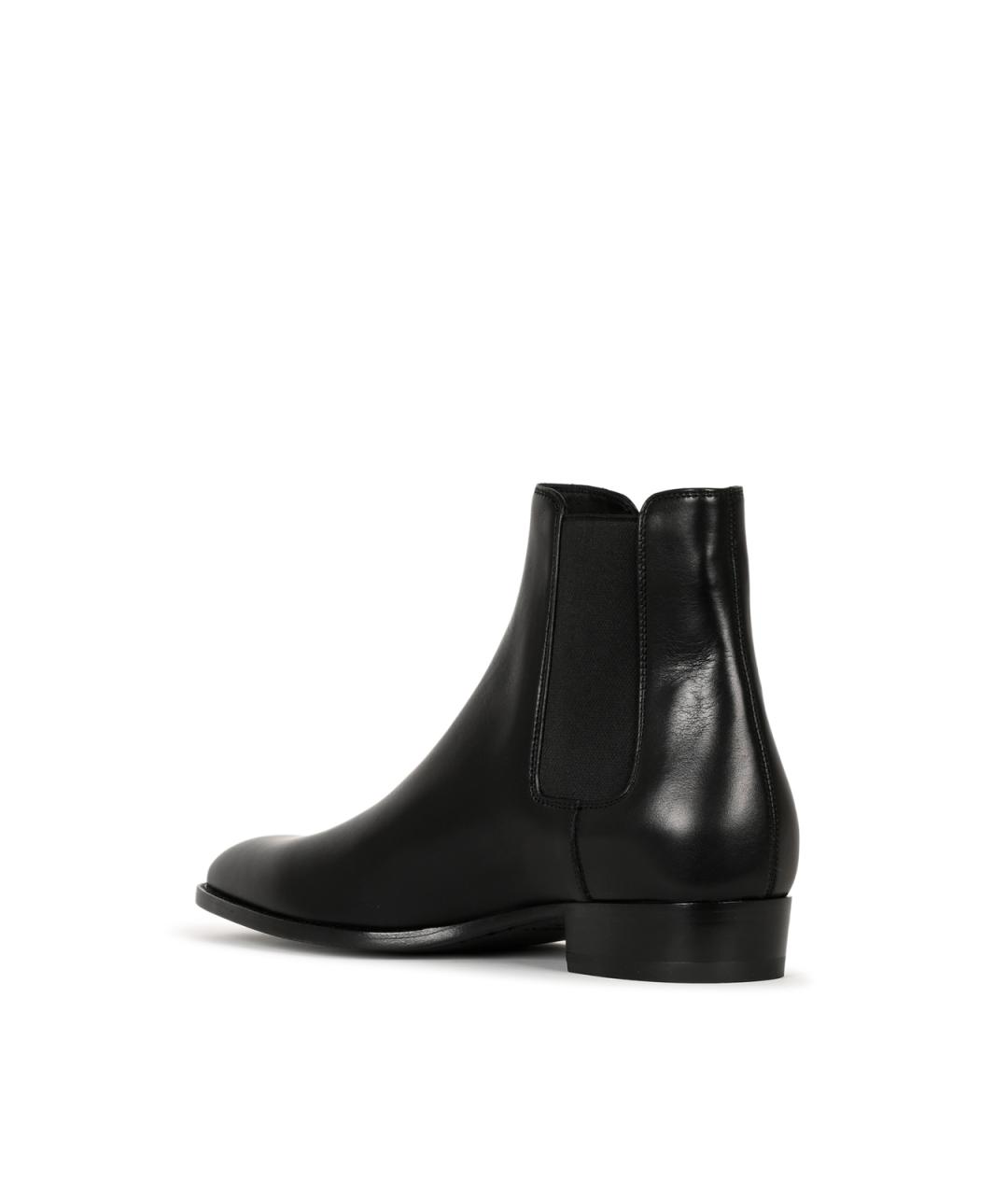 SAINT LAURENT Черные кожаные высокие ботинки, фото 3