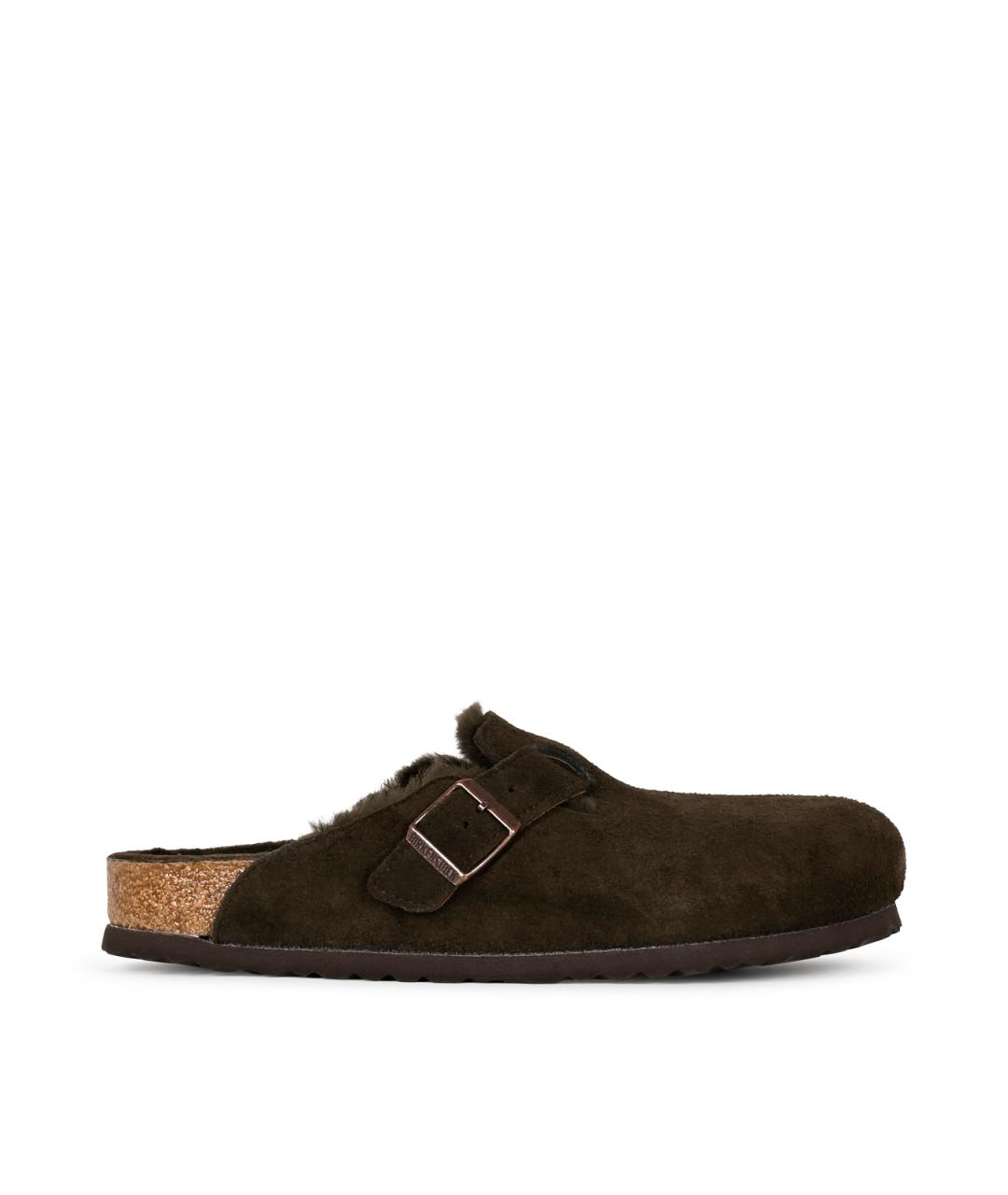 BIRKENSTOCK Коричневые замшевые мюли, фото 1